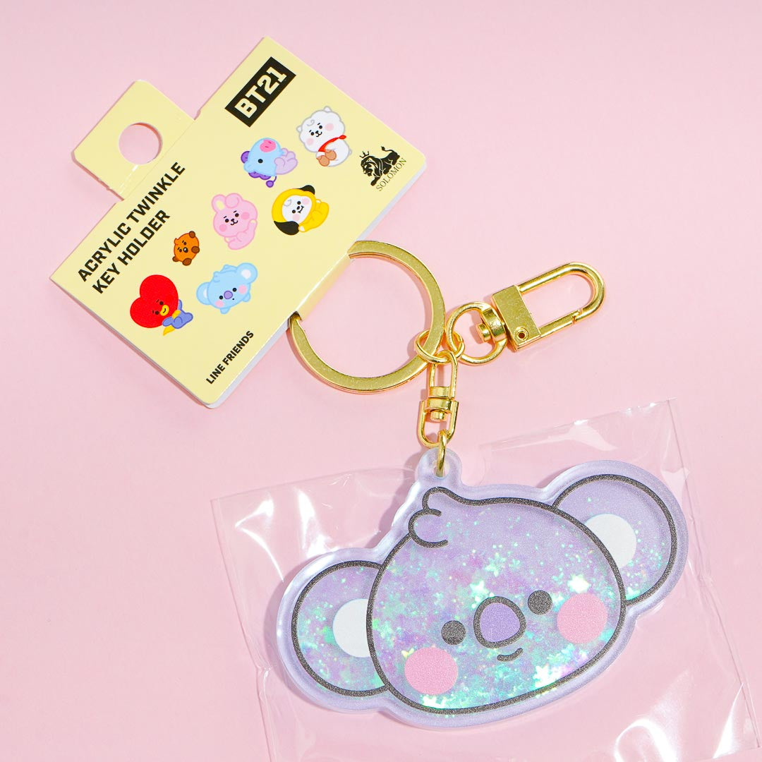 BT21 Acrylic Glitter Key Holder RJ