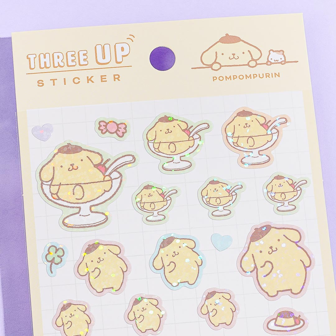 Pompompurin Three-Up Sparkling Sticker Sheet – Blippo