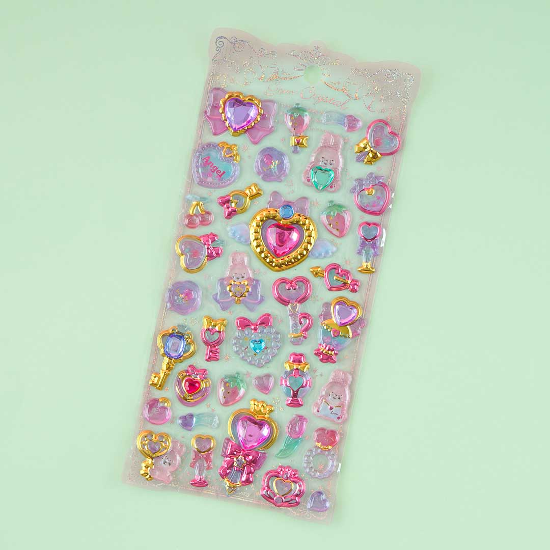 Gem Crystal Seal Ribbons & Keys Sticker Sheet – Blippo